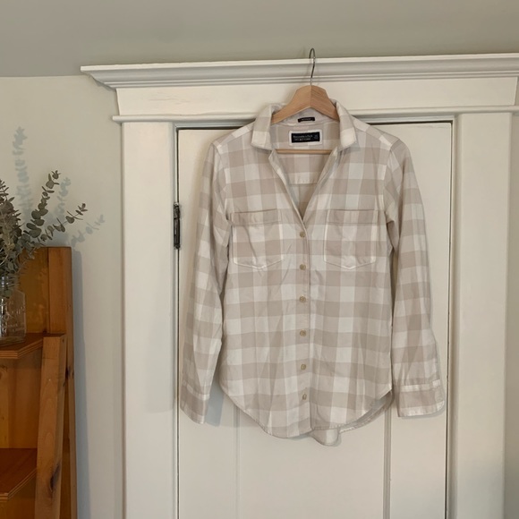 Boyfriend style flannel shirt *light beige colour* - Picture 2 of 5